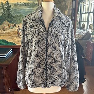 Alfred Dunner Black and White Teddy Jacket
